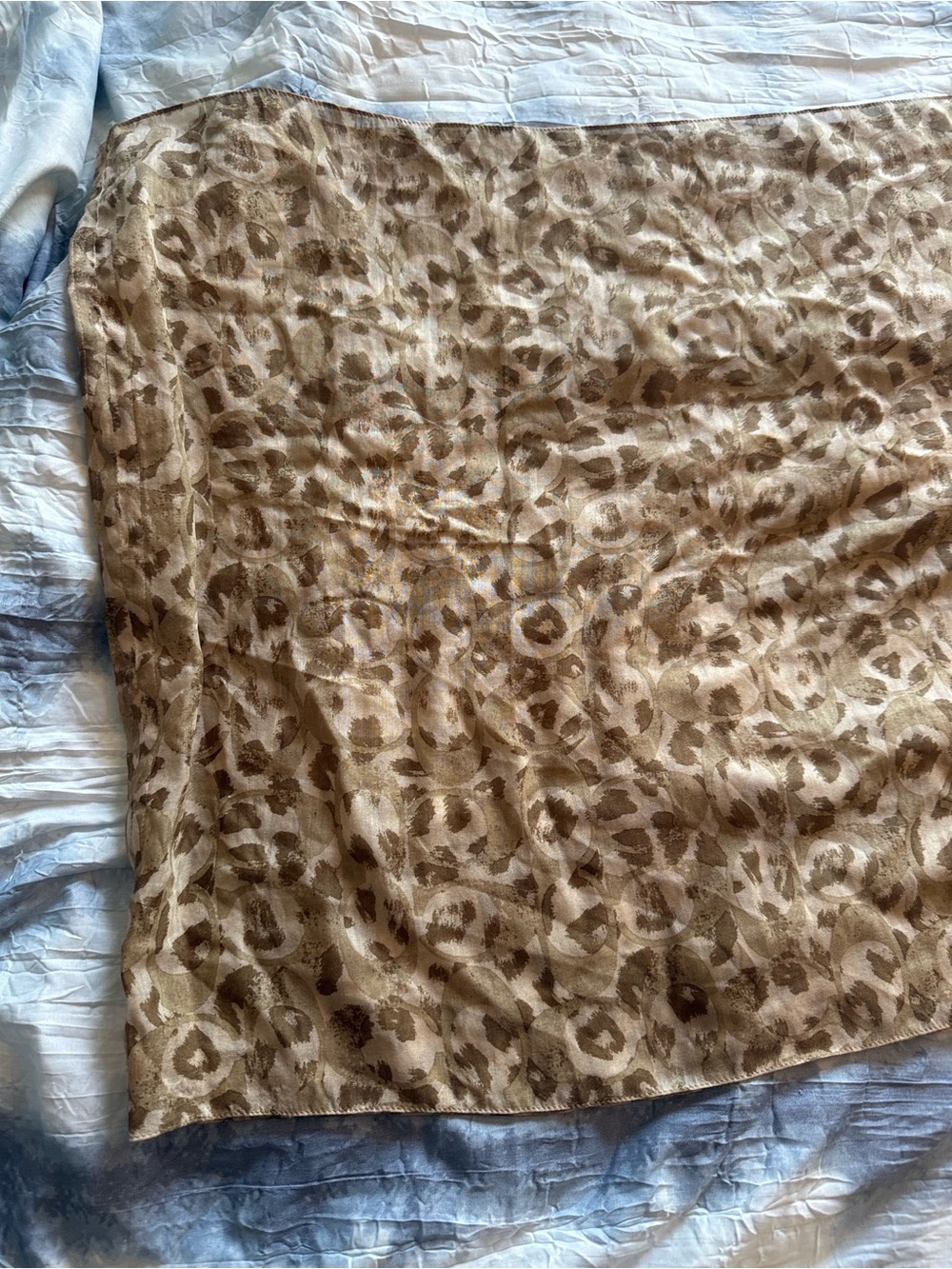 Brown Leopard-Print Lined Scarf - Picture 6 of 10